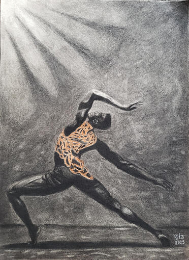 Obsolete - Charcoal & color on paper (2025)