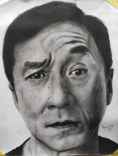 Jackie Chan - Charcoal on paper (2024)
