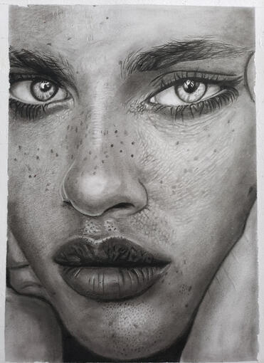 Redemption 1 - Charcoal on paper (2023)