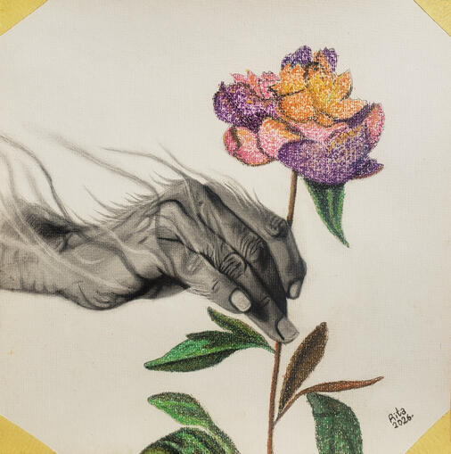Give and Take - Charcoal & soft pastel on paper (2026)
