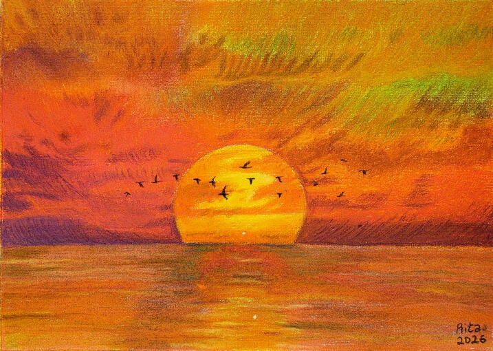 Just as the sun - Soft pastels on paper [2026]