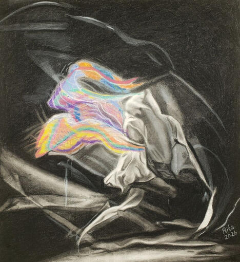 My mind is a beautiful place - Soft pastels &amp; Charcoal on paper [2026]